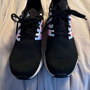 Adidas Black and Pink Athletic Shoes with Breathable Knit